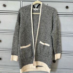 FRNCH Cream & Black cardigan, S/M